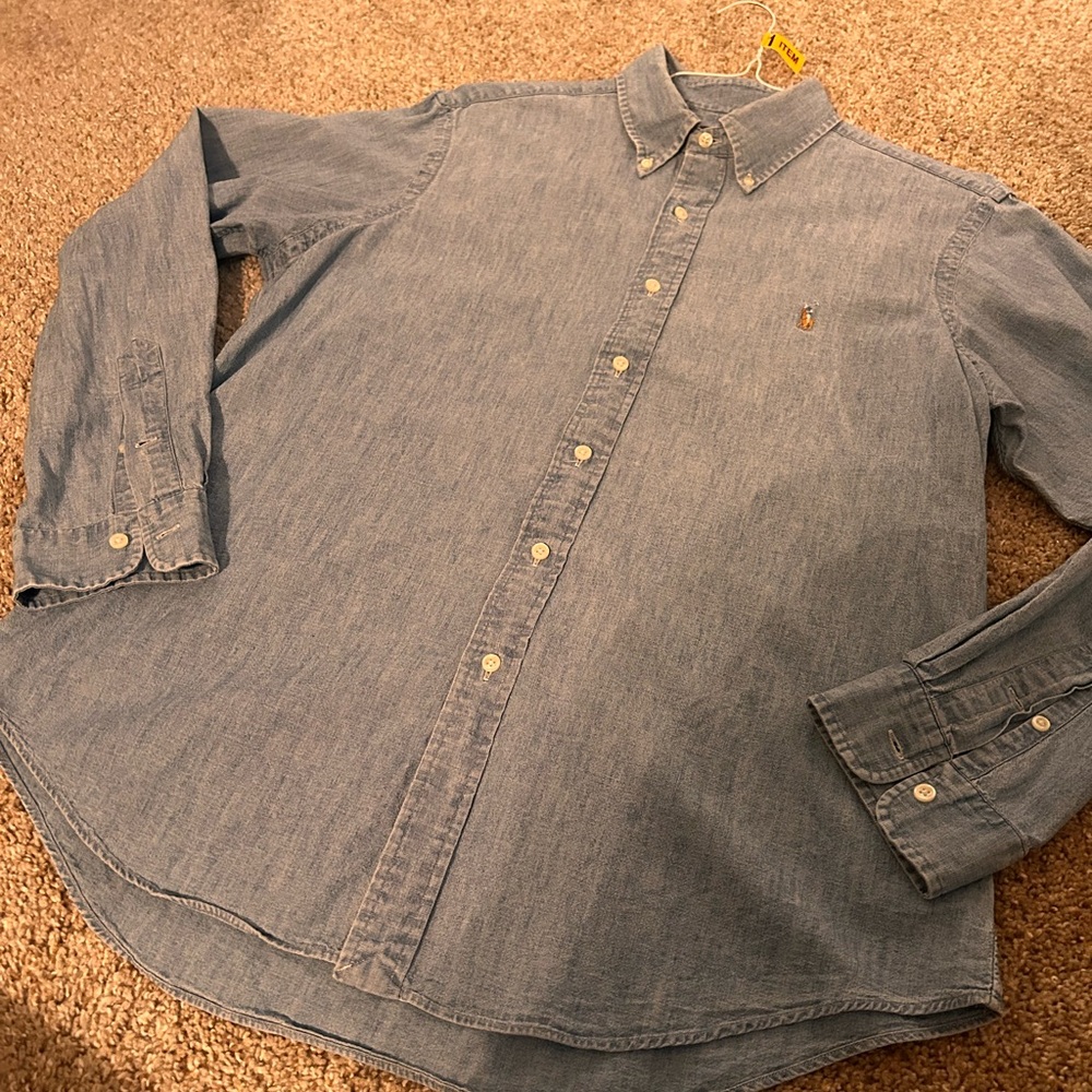Men's Ralph Lauren Polo Button-Up Long Sleeve Shirt Size Large